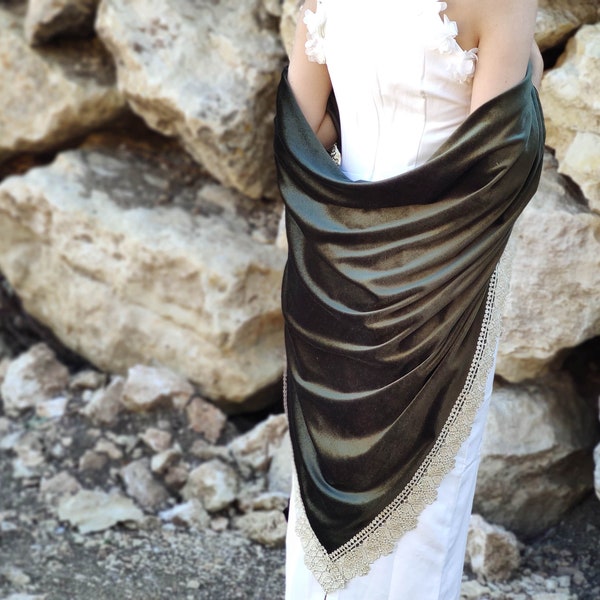 Velvet Shawl with fringes