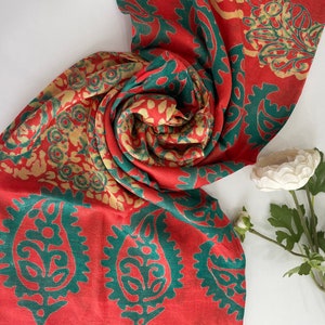 Soft Flowing High Quality Silk Scarves - Woman Scarf, Women&#39;s Shawl  Oriental Scarf - Silk Paisley Shawl&Wrap - Women&#39;s Scarves Shawls Wraps