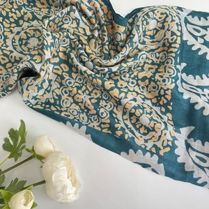 Super soft Silk Scarf - Hand-Spun Natural Silk Scarf - Handmade Shawl -Gift Idea Shawl - Ethnic Paisley Silk Scarf - Bridesmaids Gifts Shawl