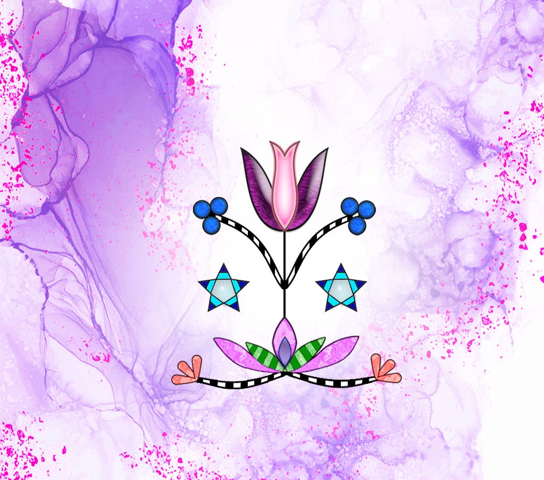 Floral Dakota Native American 20 Oz Tumbler Design Original Culture Etsy