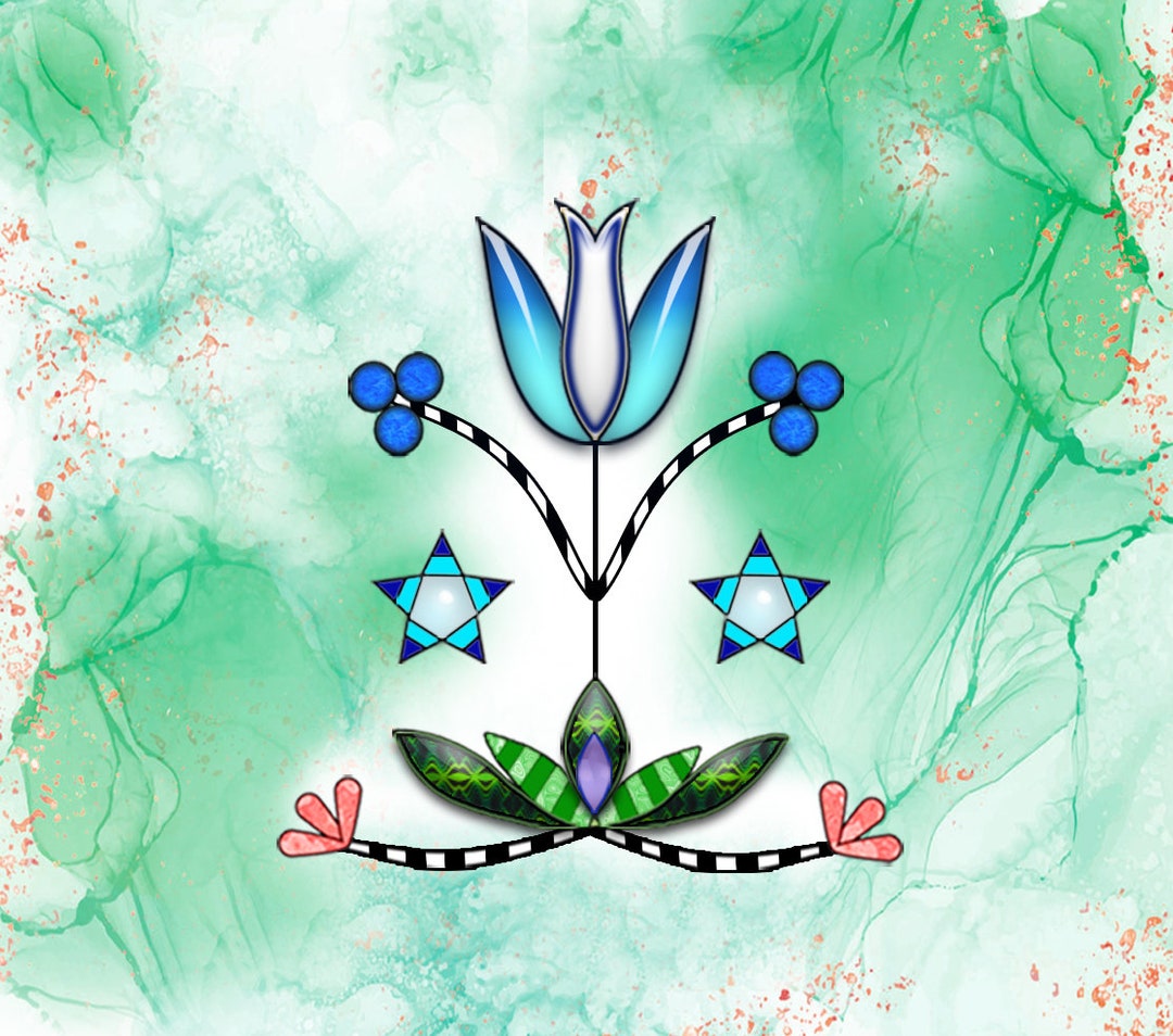 Floral Dakota Native American 20 Oz Tumbler Design Original Culture Etsy