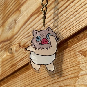 Anime Humans Fighting Demons Keychain | Boar Baby