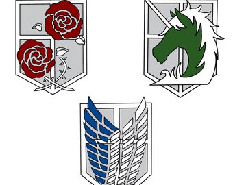 Pegatinas de anime titanes / militares