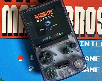 Console Nintendo Gameboy Color Clear Atomic Purple Refurbished with IPS V2 backlit screen