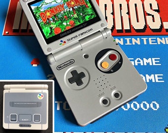 Console Nintendo Gameboy Advance SP Super Famicom SNES Edition Refurbished with IPS V2 ags-101 backlit screen