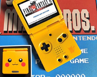 Console Gameboy Advance SP Pikachu Edition Refurbished with IPS V2 ags-101 backlit screen