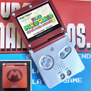 Console Gameboy Advance SP Mario Limited Edition Refurbished with IPS V2 ags-101 backlit screen