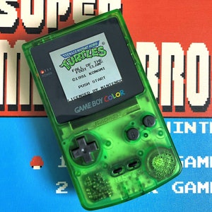 Console Gameboy Color Clear Green Refurbished with IPS V2 backlit screen