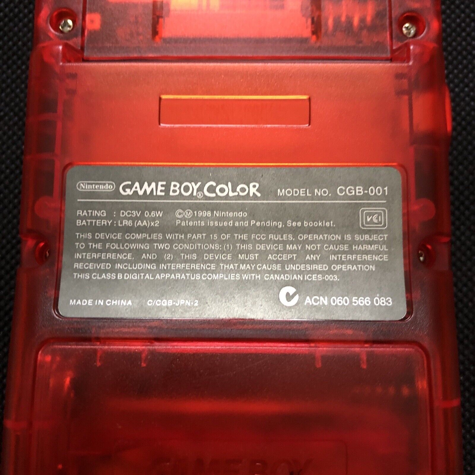 Red Gbc Console Gameboy Color Clear Red Refurbished With IPS V2 Backlit Screen ...