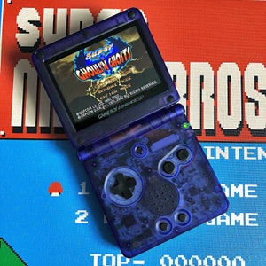 Console Nintendo Gameboy Advance SP Dark Blue Refurbished with IPS V2 ags-101 backlit screen