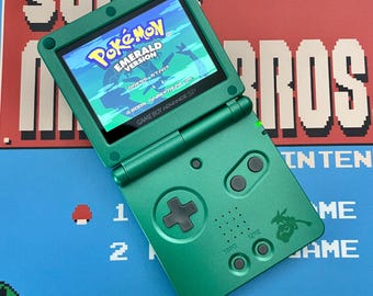 Console Nintendo Gameboy Advance SP Pokemon Rayquaza Edition Refurbished with IPS V2 ags-101 backlit screen