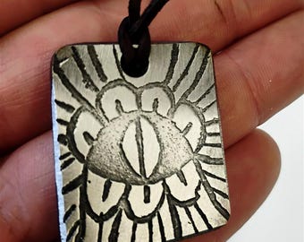 Hand-Etched Slavic Amulet –  Unique Electro-Etched Steel Pendant