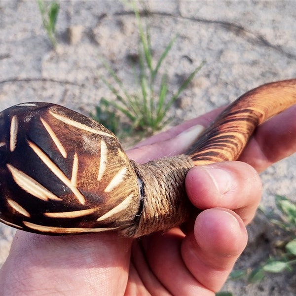 Shaman pipe, Tobacco Pipe, Handmade Wooden Pipe, Smoking Pipe, Free Shipping, Magic pipe.