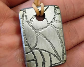 Hand-Etched Slavic Amulet –  Unique Electro-Etched Steel Pendant
