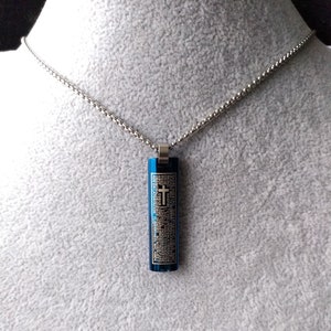 Stainless steel Spanish lords prayer necklace