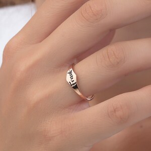 Bague prénom personnalisée en or 14 carats, bijoux de famille personnalisés