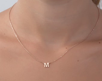 14K Gold Letter Necklace, 18K Name Initial Pendant, Personalized Gifts, Birthday Gifts For Mothers, Custom Made Jewelry, Best Gifts For Mom