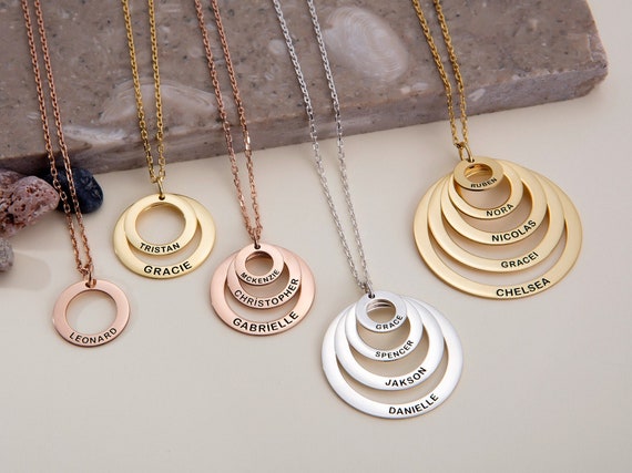 Engraved outlet family necklace
