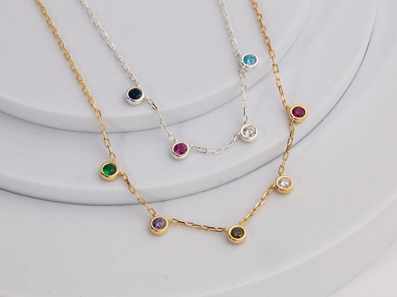 Mother's Birthstone Flower Necklace – LE Jewelry Designs