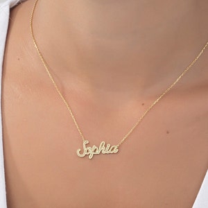 14K gouden naamketting, sterlingzilveren naamhangers, aangepaste cadeaus voor zus, gepersonaliseerde verjaardagscadeaus voor moeders, beste cadeaus voor moeder