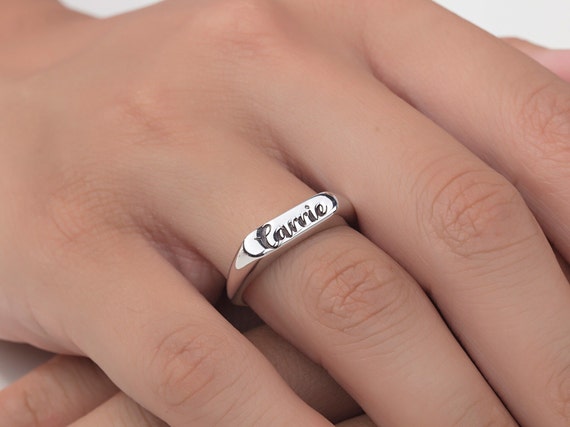 専用: リング　18KYG ハンドメイド　カナダ 14K Solid Gold Name Rings, 18K Custom Made Family Name Ring