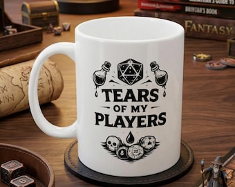 Tears Of My Players Mug, D&D Gift, Tabletop RPG Dnd Gamer Coffee Cup