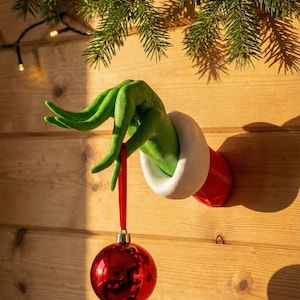 Grinch Hand Dekor | Weihnachtswandkunst