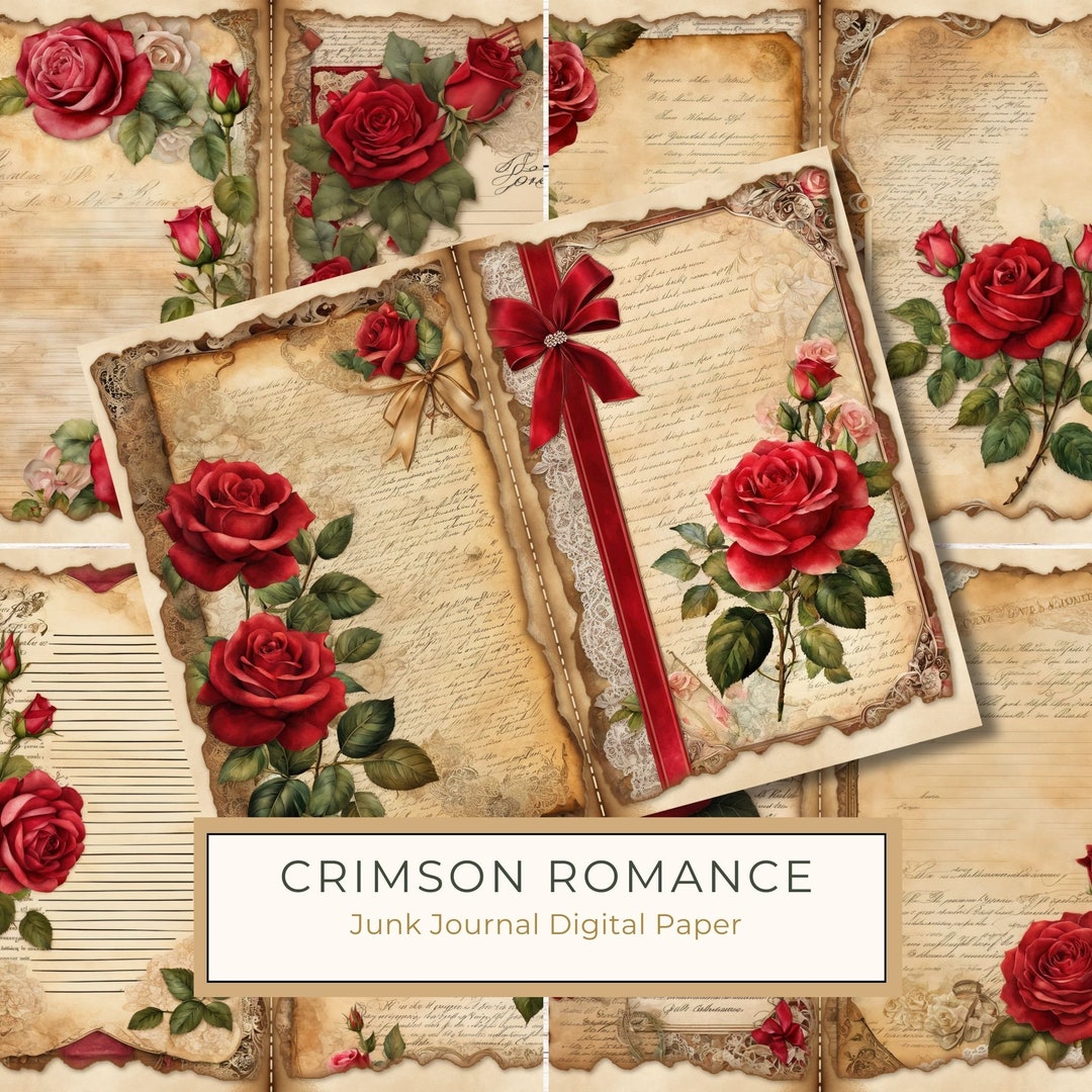 Crimson Romance Vintage Style Junk Journal Printables, 10