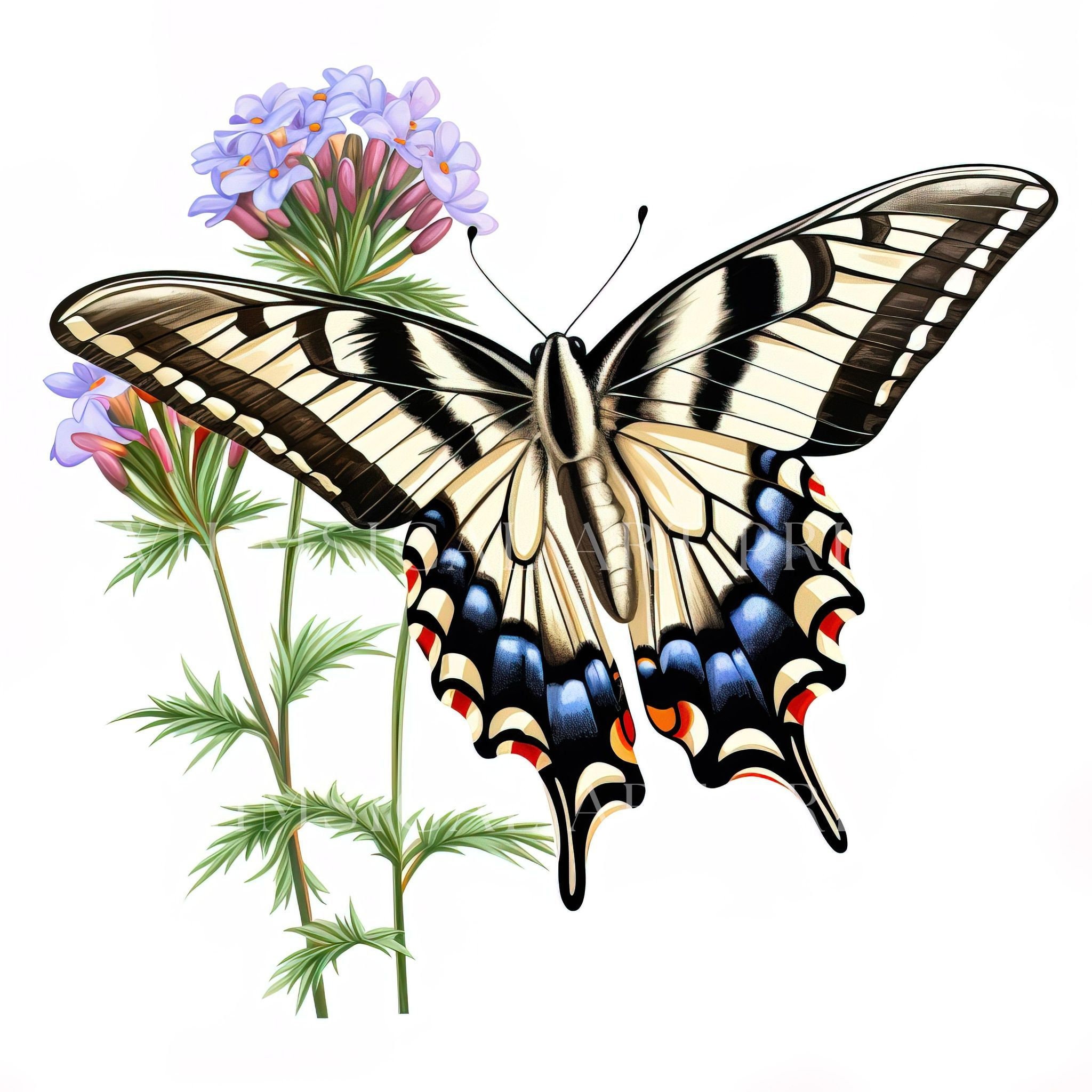 Swallowtail Butterfly Clipart, Butterfly PNG Graphics, Watercolor Butterflies Art Printable ...