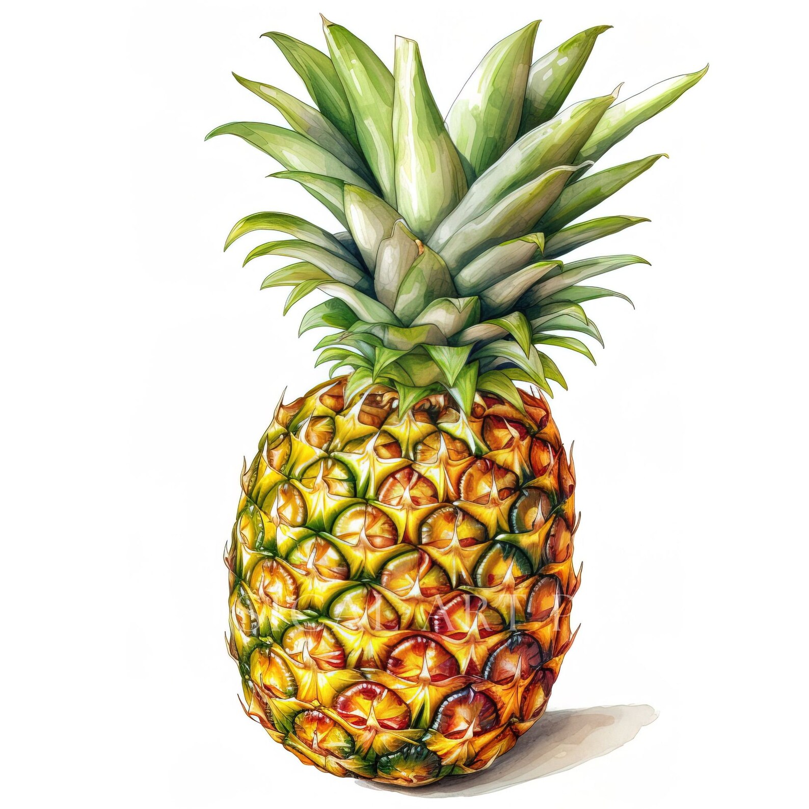 Pineapple Fruit Clipart, Ananas Watercolor PNG, Pineapple Juice ...