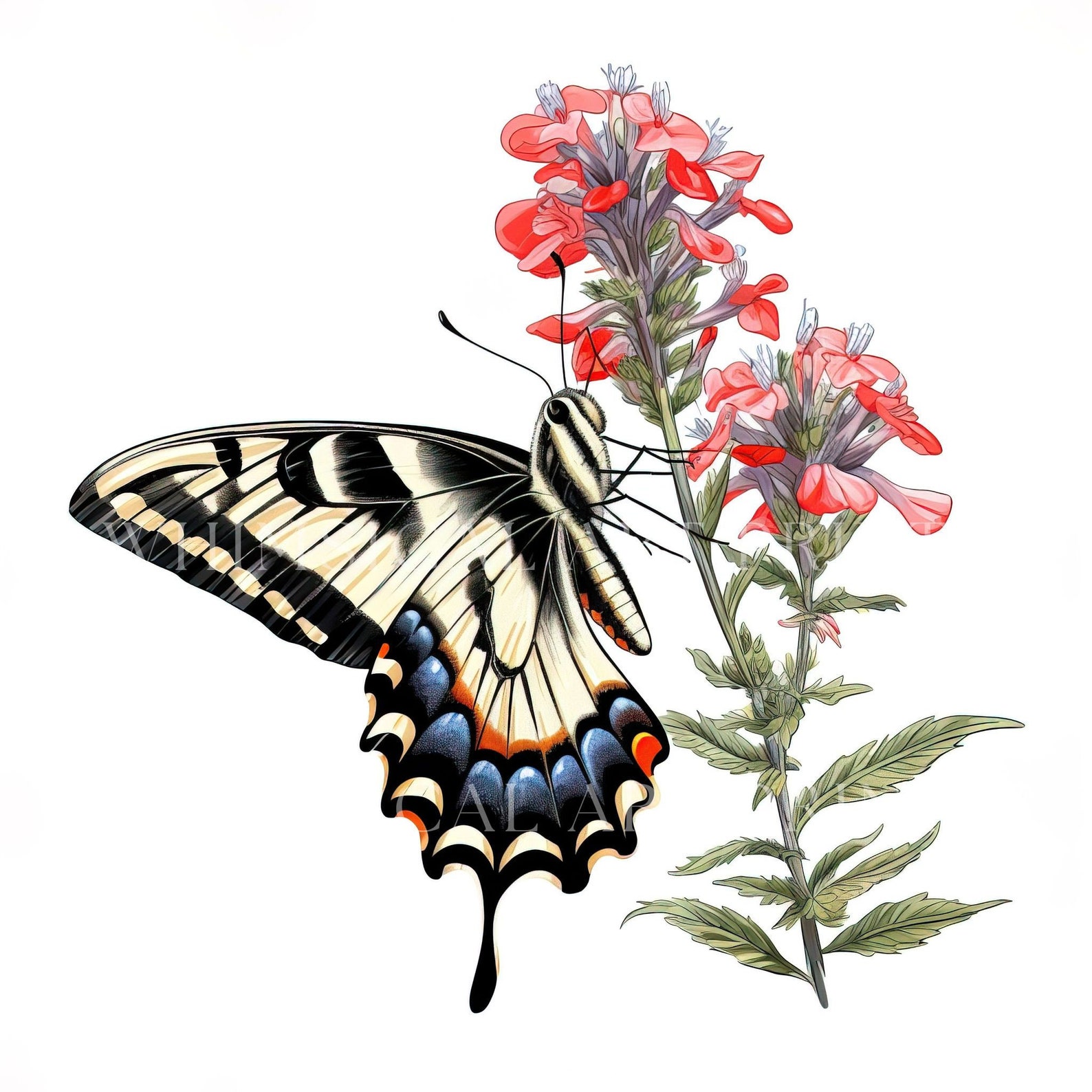 Swallowtail Butterfly Clipart, Butterfly PNG Graphics, Watercolor ...