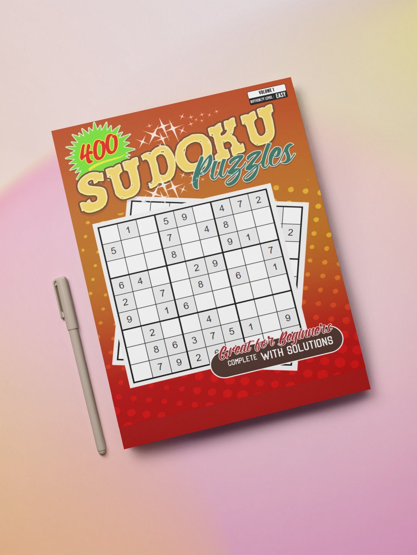 400 sudoku puzzles with solutions volume 1 easy to medium etsy