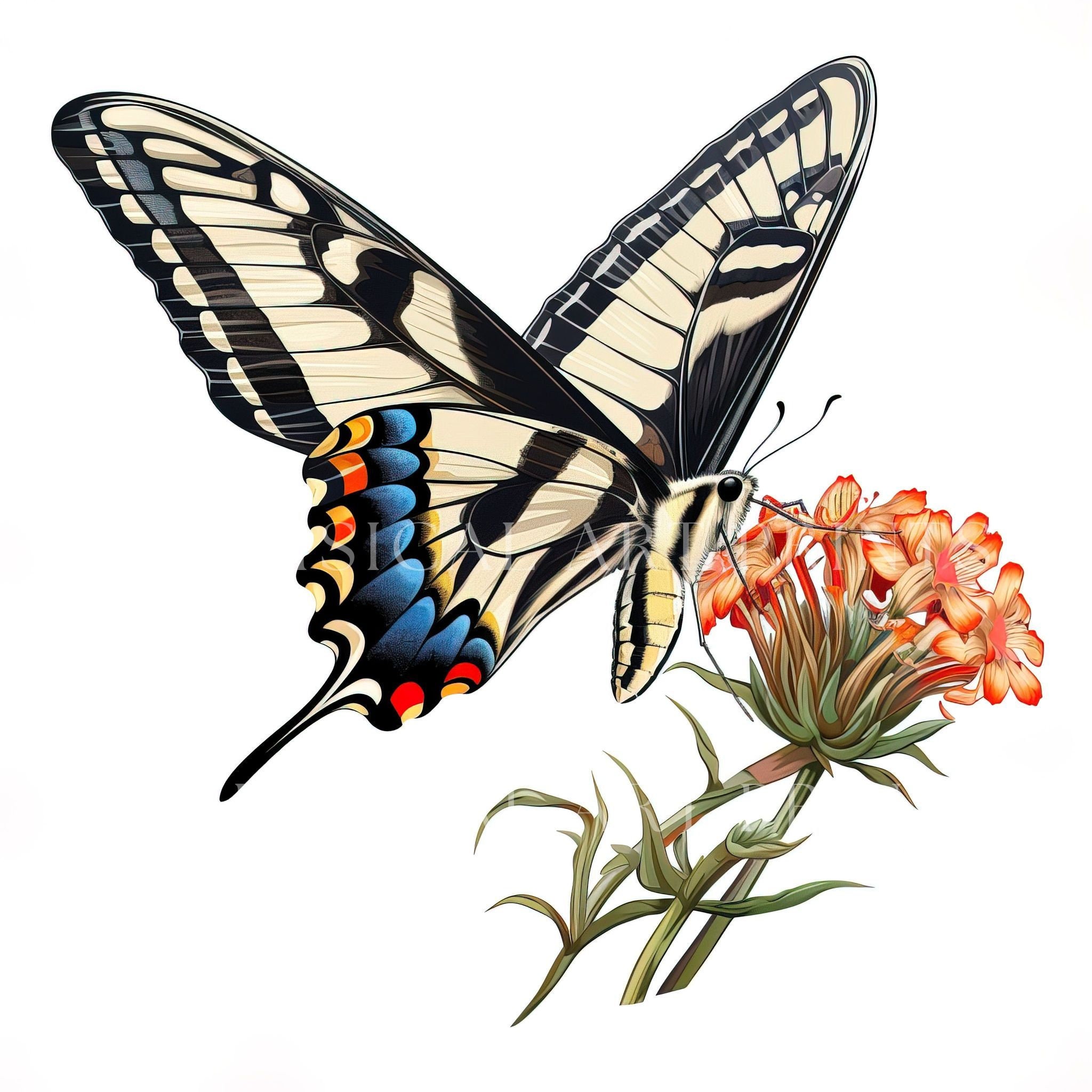 Swallowtail Butterfly Clipart, Butterfly PNG Graphics, Watercolor Butterflies Art Printable ...