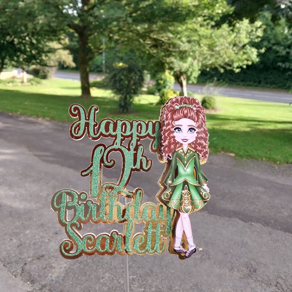 Irish Dancer Cake Topper, Birthday, Personalised party supplies