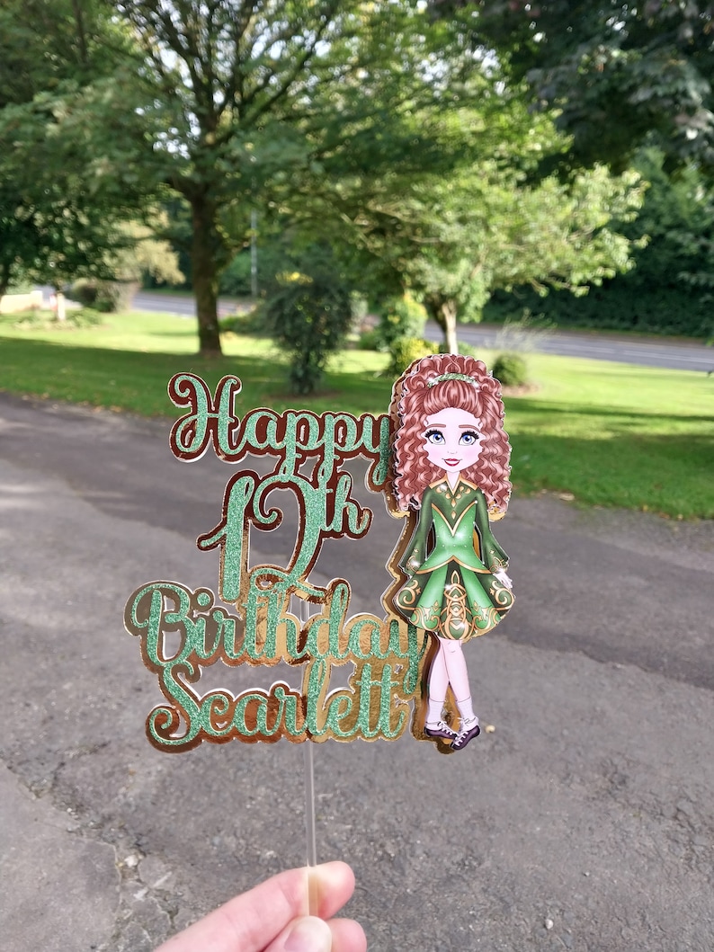 Irish Dancer Cake Topper, Birthday, Personalised Party Supplies Etsy