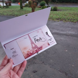 Personalisiertes Ticket, Geschenkkarte, Urlaub, Bordkarte, Überraschung, offenbaren, Konzertkarte, Urlaub,