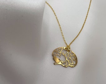 Brain Necklace Design Sterling Silver 925 Charm Pendant Necklace