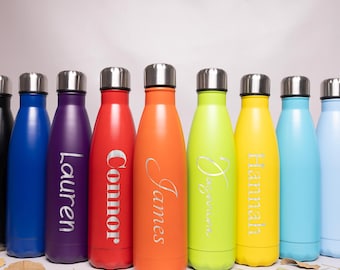 Botella de agua aislada personalizada, acero inoxidable grabado, 500 ml, regalo del Día del Padre, botellas de agua para gimnasio, regalo para él, papá, esposo