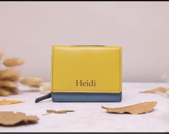 Mother's Day Gift, Personalised engraved Women's Purse, Ladies Leather Purse With Card Holder, Personalized Women's Genuine Leather Wallet