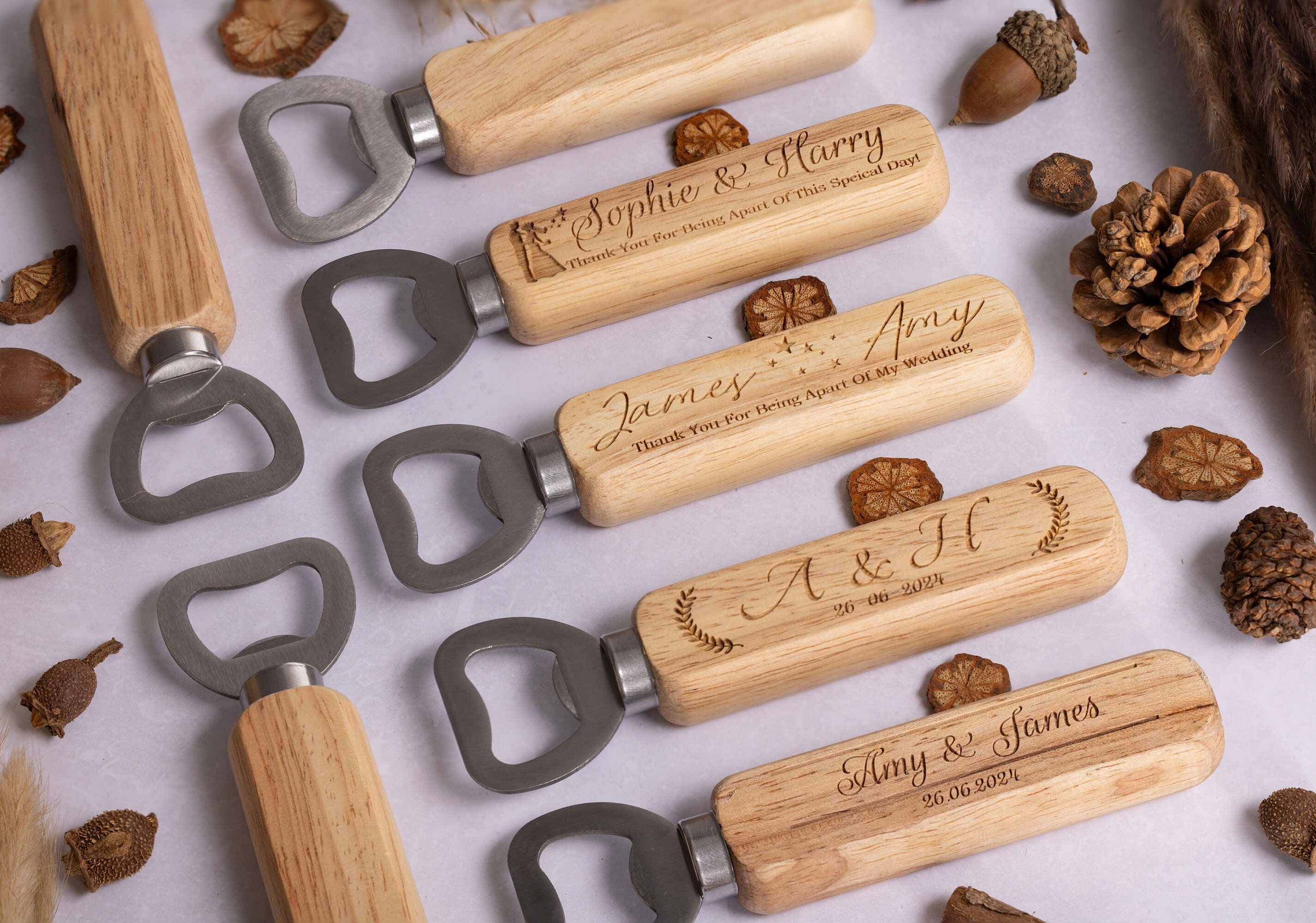 Personalized Bottle Opener - Wedding Favour - Gift for him - Wedding Gift - Birthday's - Bulk Custom Wooden Bottle - Father's Day Gift
