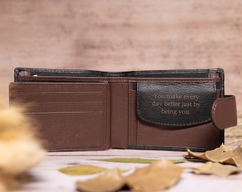 Portafoglio Uomo In Pelle PU Sottile E Minimalista - Con Portamonete E Scomparti Per Banconote - Regalo Per Compleanno, Festa Del Papà - 2