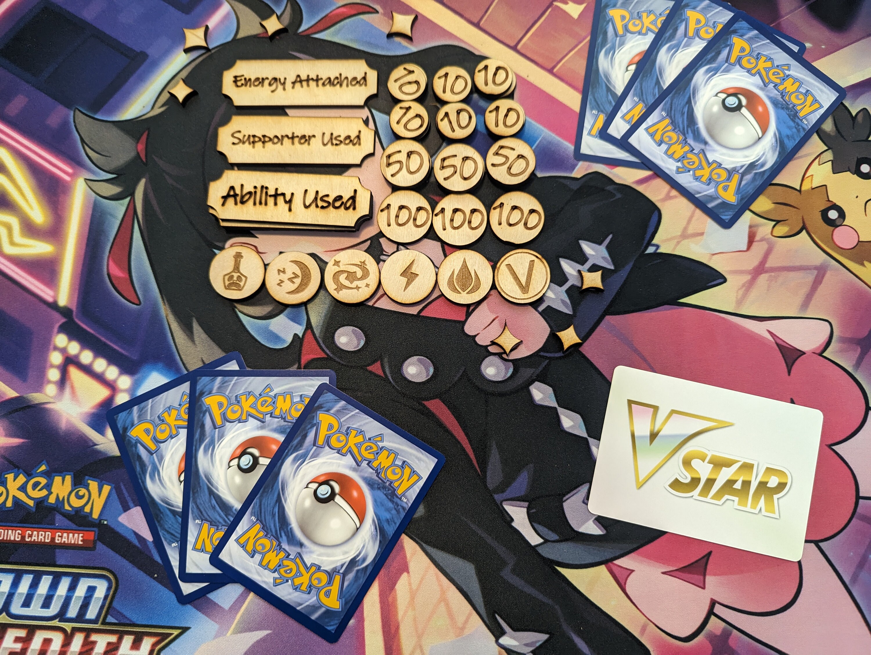 Pokémon TCG Damage Counter &amp; Status Token Set 39 Piece - Etsy