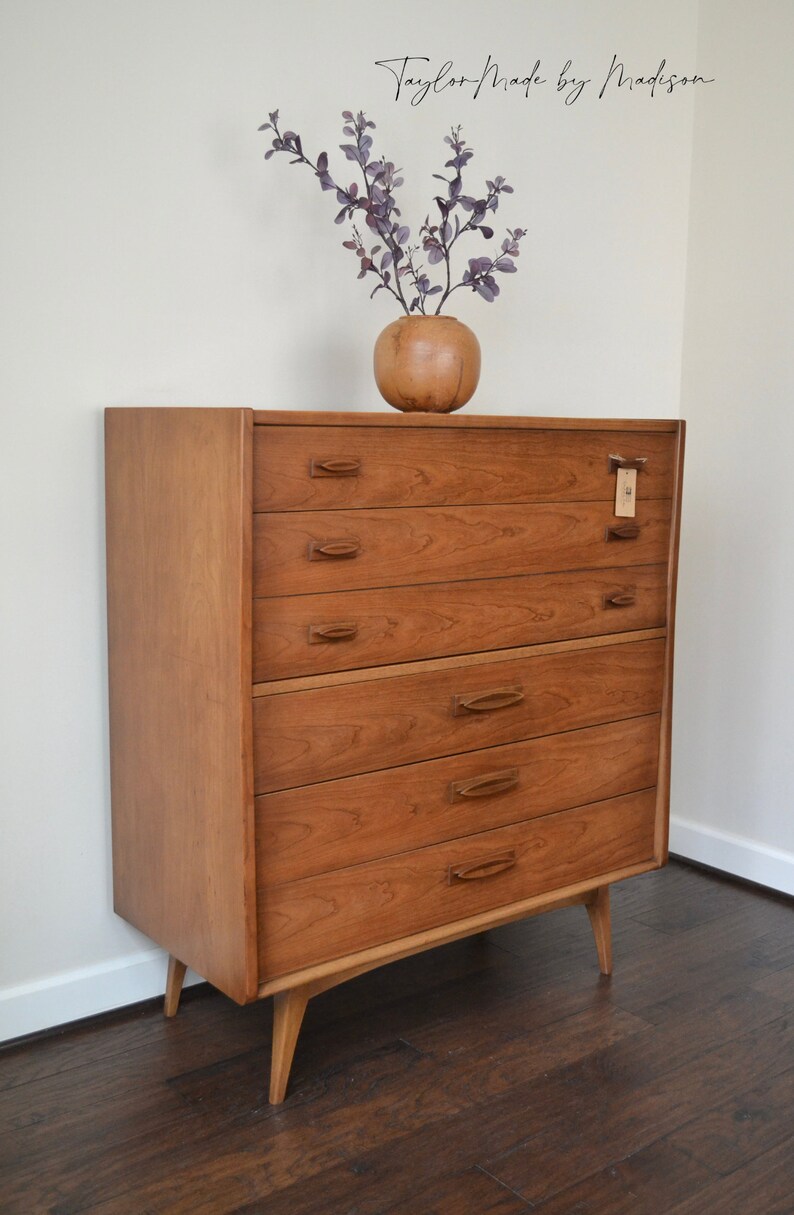New MCM Mid Century Modern Highboy Tallboy Dresser by Etsy