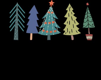 Digital Christmas Trees SVG, Christmas SVG, Original Art, Christmas Digital