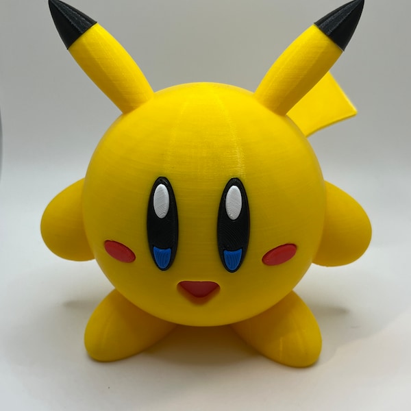 Pikachu x Kirby: Unique Pokémon Collectible Figurine 3D Printed in PLA