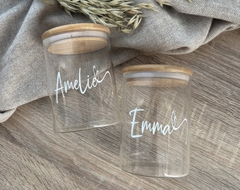 Personalized Glass Jars/ Pantry/ Organization/ Kitchen/ Gift Ideas/ Dogs/ Mom/ Girlfriend/ Dad/ Sister/ Christmas