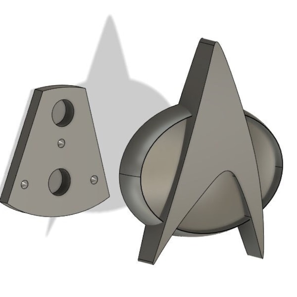 Star Trek TNG Combadge; magnet capable Communicator Badge; pre-supported 3D file|.stl for 3D printing