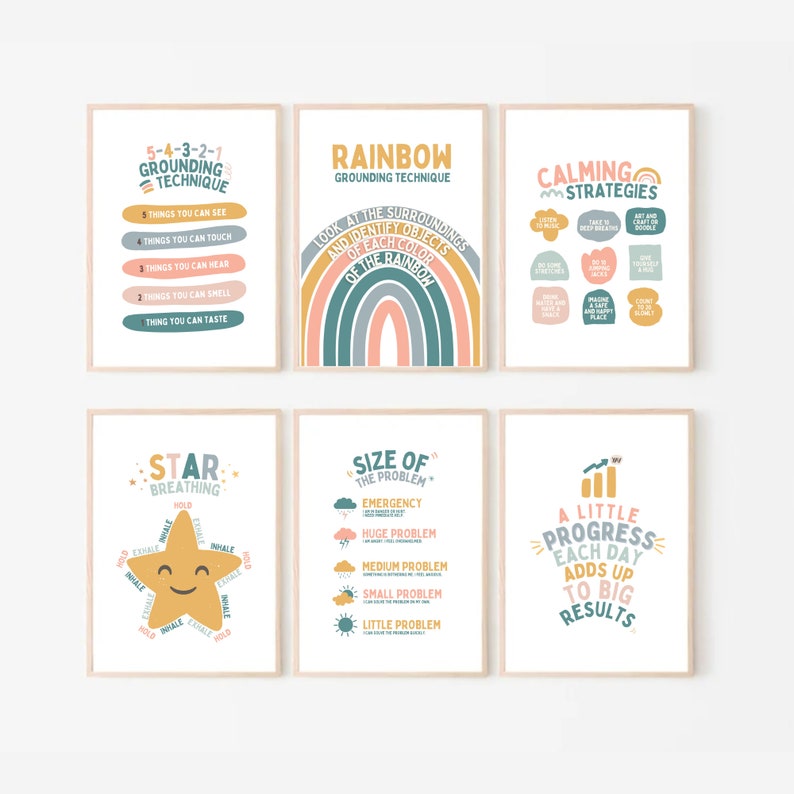 Set of 30 Calm Down Corner Posters Sign Kit Calming Decor Print ...