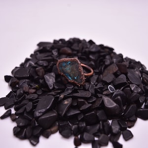 Turquoise Copper Electroformed Ring size 7