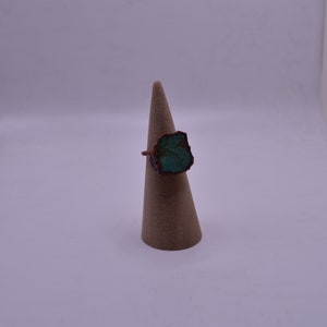 Turquoise Copper Electroformed Ring size 7
